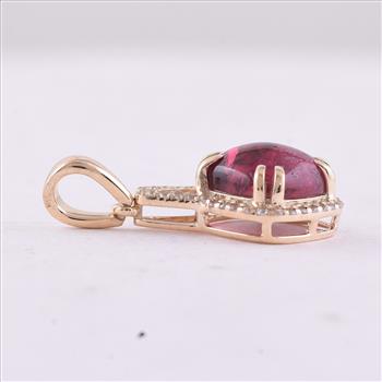 9K Gold 2.38 Ct Cushion Tourmaline Pendant