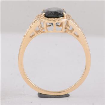 9K Gold 2.49 Ct Oval Tourmaline Ring 7 US Ring Size