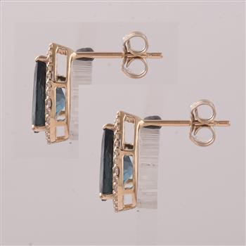 9K Gold 2.54 Ct Pear Tourmaline Earrings