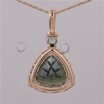 9K Gold 2.59 Ct Trillion Tourmaline Pendant