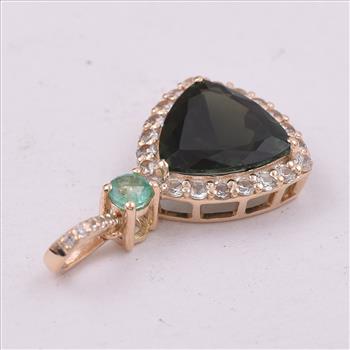 9K Gold 2.59 Ct Trillion Tourmaline Pendant