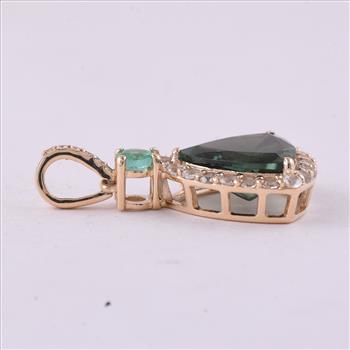 9K Gold 2.59 Ct Trillion Tourmaline Pendant