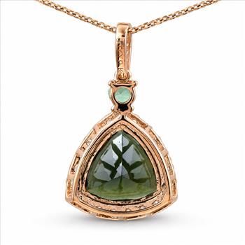 9K Gold 2.59 Ct Trillion Tourmaline Pendant