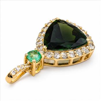 9K Gold 2.59 Ct Trillion Tourmaline Pendant