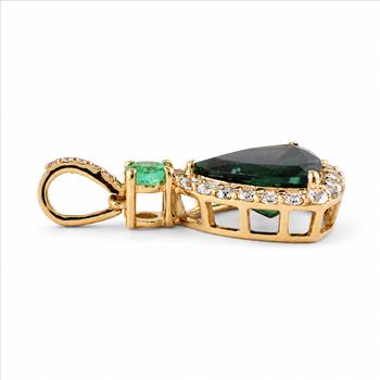 9K Gold 2.59 Ct Trillion Tourmaline Pendant
