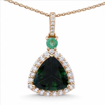 9K Gold 2.59 Ct Trillion Tourmaline Pendant