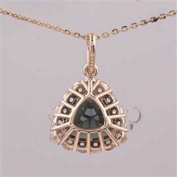 9K Gold 2.67 Ct Trillion Tourmaline Pendant