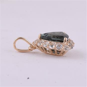 9K Gold 2.67 Ct Trillion Tourmaline Pendant