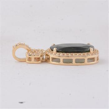 9K Gold 2.68 Ct Cushion Sapphire Pendant