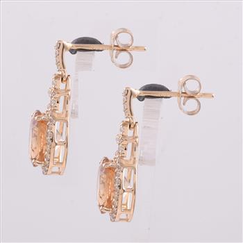 9K Gold 2.69 Ct Oval Tourmaline Earrings