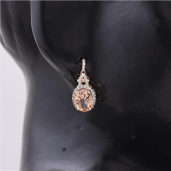 9K Gold 2.69 Ct Oval Tourmaline Earrings