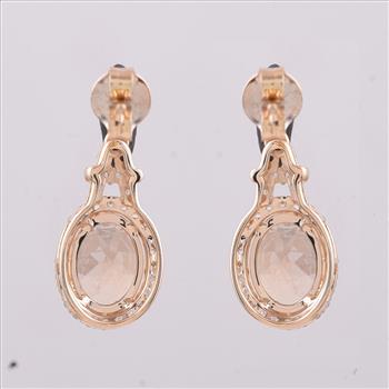 9K Gold 2.69 Ct Oval Tourmaline Earrings