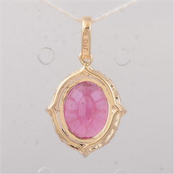 9K Gold 2.69 Ct Oval Tourmaline Pendant