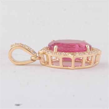 9K Gold 2.69 Ct Oval Tourmaline Pendant