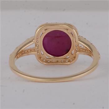 9K Gold 2.79 Ct Round Ruby Ring  7 US Ring Size