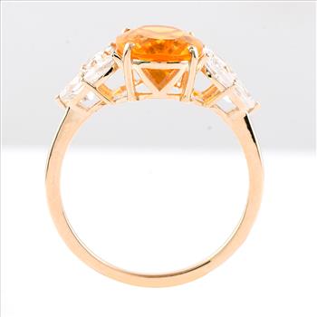 9K Gold 2.86 Ct Oval Fire Opal Ring 7 US Ring Size