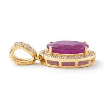 9K Gold 2.95 Ct Oval Ruby Pendant