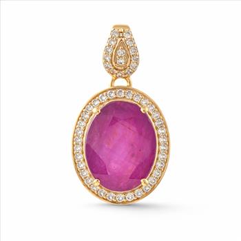 9K Gold 2.95 Ct Oval Ruby Pendant