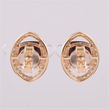 9K Gold 2.96 Ct Cushion Tourmaline Earrings