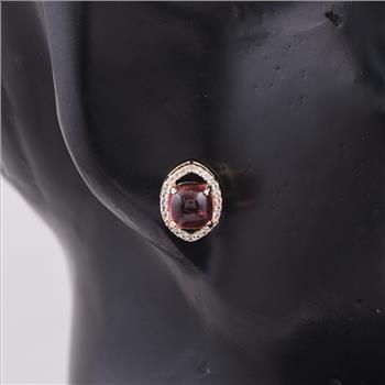 9K Gold 2.96 Ct Cushion Tourmaline Earrings