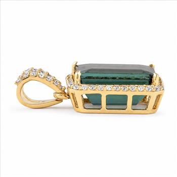 9K Gold 3.19 Ct Octagon Tourmaline Pendant