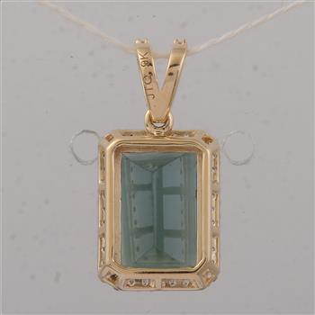 9K Gold 3.19 Ct Octagon Tourmaline Pendant
