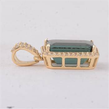 9K Gold 3.19 Ct Octagon Tourmaline Pendant