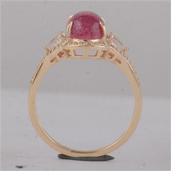 9K Gold 3.21 Ct Oval Tourmaline Ring  7 US Ring Size