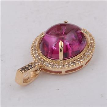 9K Gold 3.25 Ct Oval Tourmaline Pendant