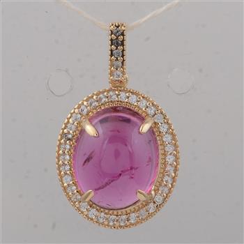 9K Gold 3.25 Ct Oval Tourmaline Pendant