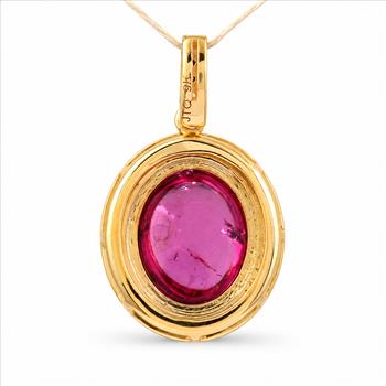 9K Gold 3.25 Ct Oval Tourmaline Pendant