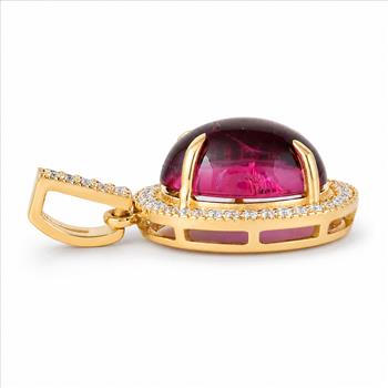 9K Gold 3.25 Ct Oval Tourmaline Pendant