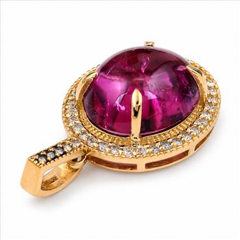 9K Gold 3.25 Ct Oval Tourmaline Pendant