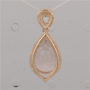 9K Gold 3.31 Ct Pear Morganite Pendant