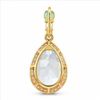 9K Gold 3.35 Ct Pear Aquamarine Pendant