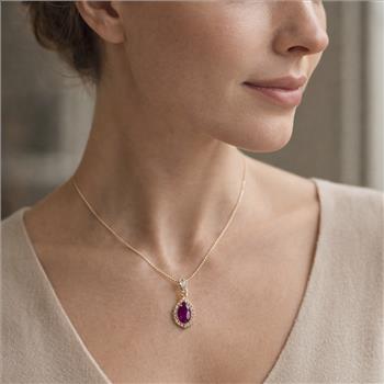 9K Gold 3.45 Ct Pear Ruby Pendant
