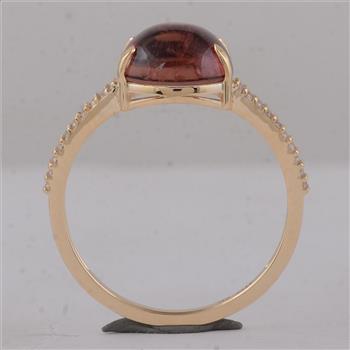 9K Gold 3.47 Ct Cushion Tourmaline Ring  7 US Ring Size