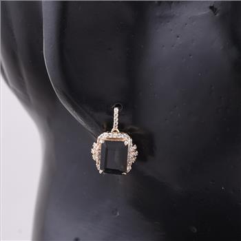 9K Gold 3.48 Ct Octagon Tourmaline Earrings