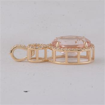 9K Gold 3.56 Ct Oval Morganite Pendant
