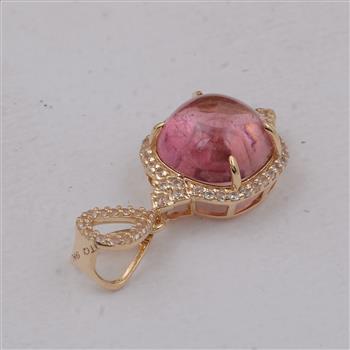 9K Gold 3.57 Ct Cushion Tourmaline Pendant