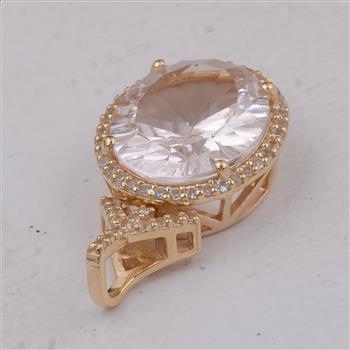 9K Gold 3.66 Ct Oval Morganite Pendant