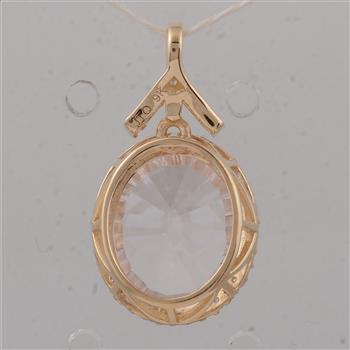 9K Gold 3.66 Ct Oval Morganite Pendant