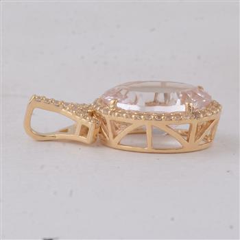 9K Gold 3.66 Ct Oval Morganite Pendant