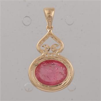 9K Gold 3.66 Ct Oval Tourmaline Pendant