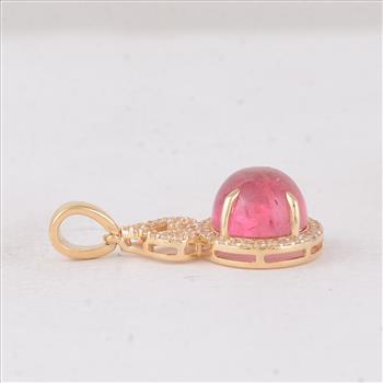 9K Gold 3.66 Ct Oval Tourmaline Pendant