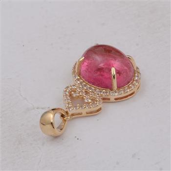9K Gold 3.66 Ct Oval Tourmaline Pendant