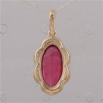 9K Gold 3.66 Ct Oval Tourmaline Pendant