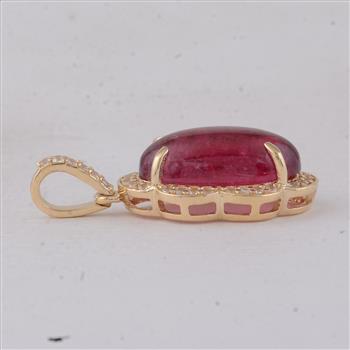 9K Gold 3.66 Ct Oval Tourmaline Pendant