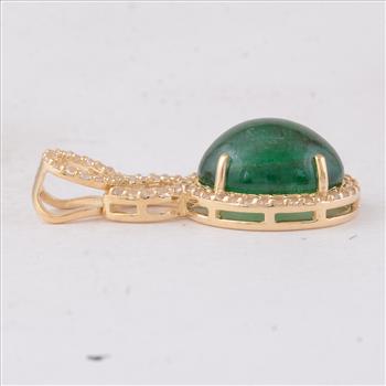 9K Gold 3.75 Ct Oval Emerald Pendant