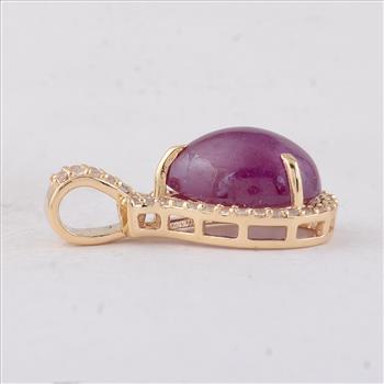 9K Gold 3.85 Ct Pear Ruby Pendant
